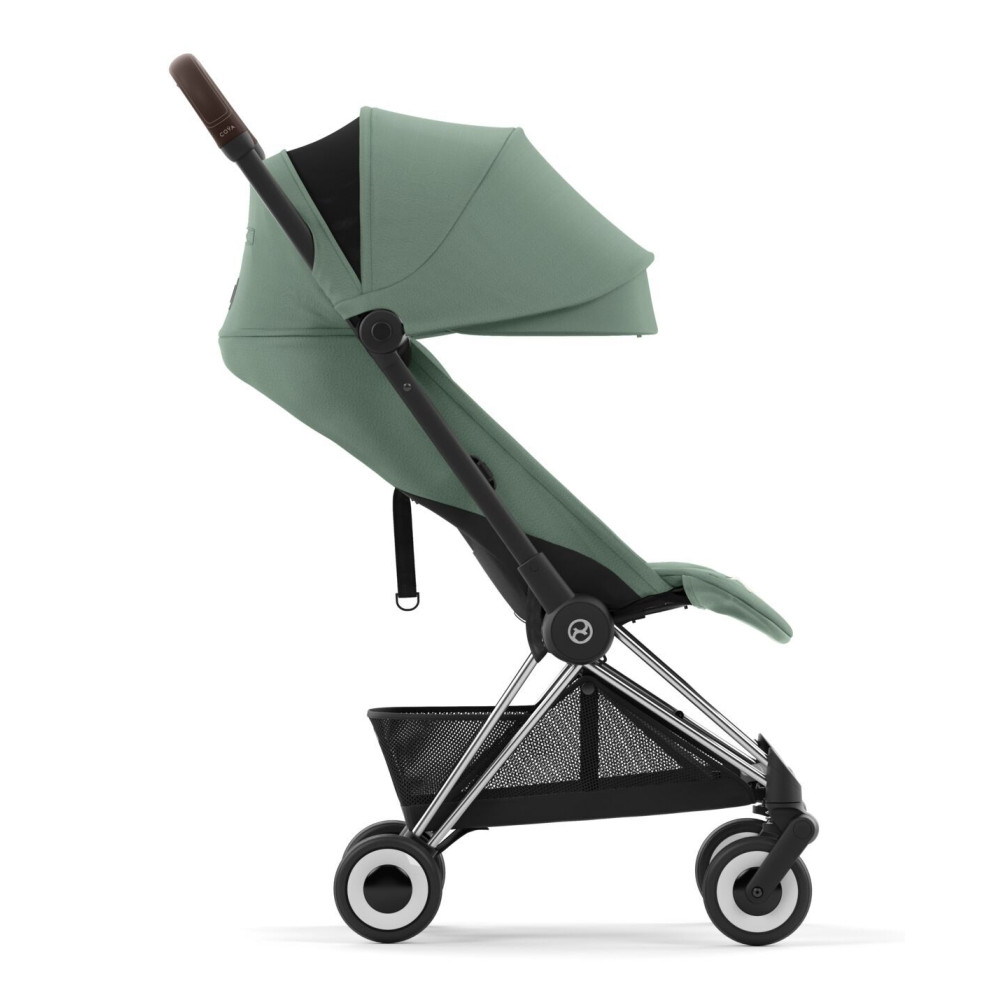 Cybex Coya - легкая прогулочная коляска для путешествий, ультракомпактная коляска премиум (ручная кладь), хромированная рама • Leaf Green Cybex Coya - легкая прогулочная коляска для путешествий, ультракомпактная коляска премиум (ручная кладь), хромированная рама • Leaf Green