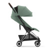 Cybex Coya - легкая прогулочная коляска для путешествий, ультракомпактная коляска премиум (ручная кладь), хромированная рама • Leaf Green