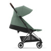 Cybex Coya - легкая прогулочная коляска для путешествий, ультракомпактная коляска премиум (ручная кладь), хромированная рама • Leaf Green