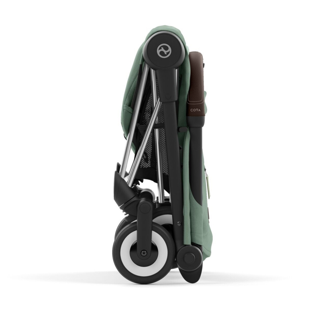 Cybex Coya - легкая прогулочная коляска для путешествий, ультракомпактная коляска премиум (ручная кладь), хромированная рама • Leaf Green Cybex Coya - легкая прогулочная коляска для путешествий, ультракомпактная коляска премиум (ручная кладь), хромированная рама • Leaf Green