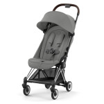 Cybex Coya - легкая прогулочная коляска для путешествий, ультракомпактная коляска премиум (ручная кладь), хромированная рама • Mirage Grey
