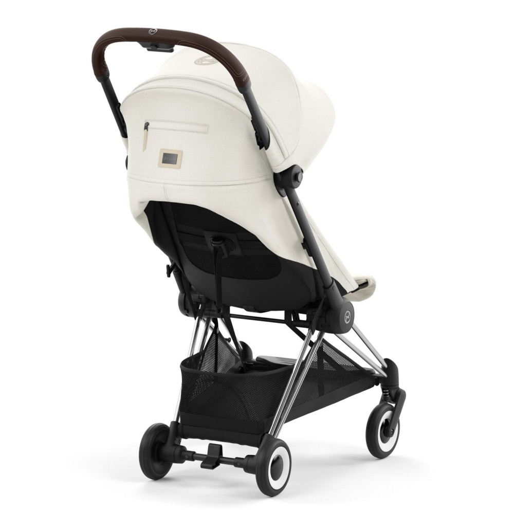 Cybex Coya - легка прогулянкова коляска для подорожей, ультракомпактний візок преміум (ручна поклажа), хромована рама • Off White