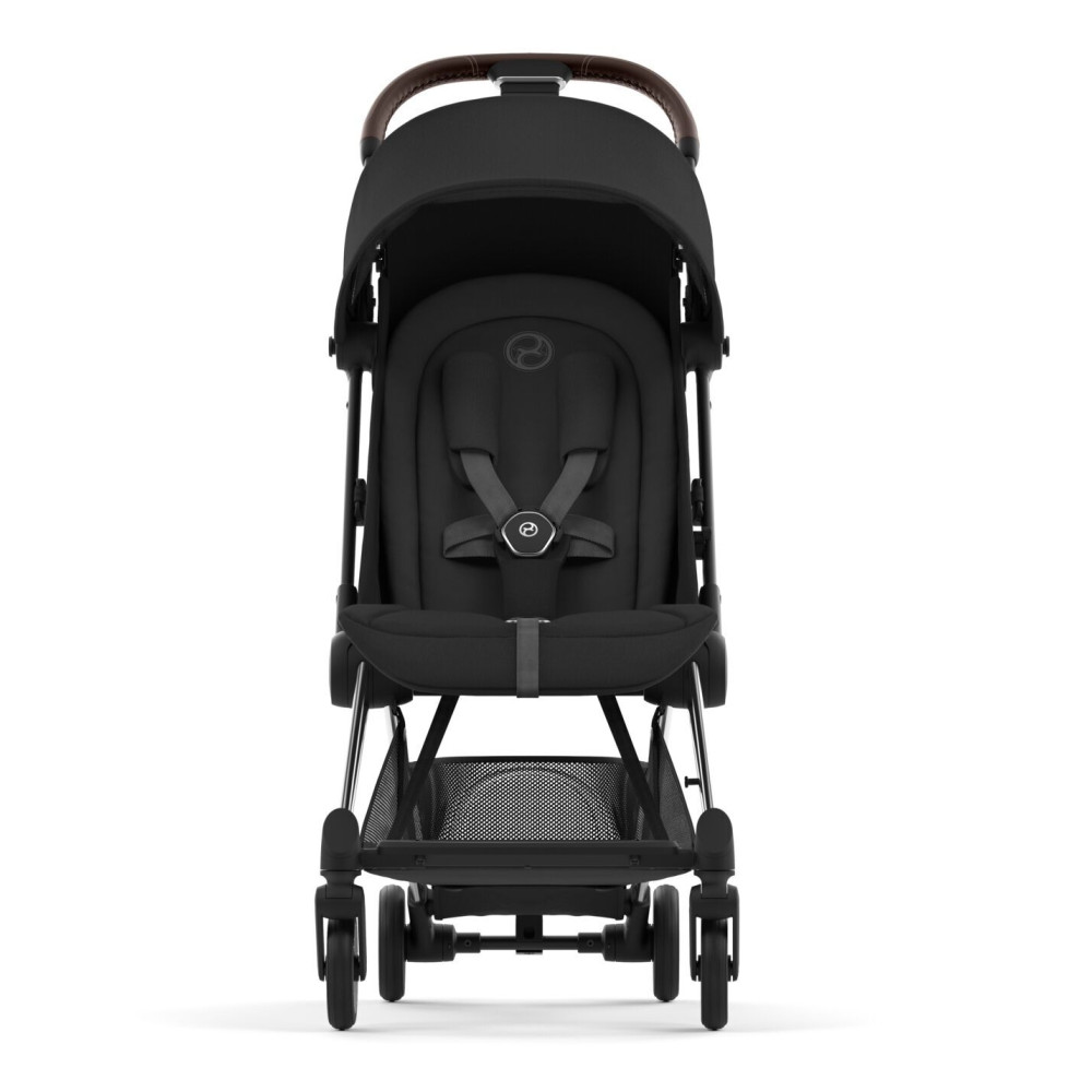 Cybex Coya - легка прогулянкова коляска для подорожей, ультракомпактний візок преміум (ручна поклажа), хромована рама • Sepia Black