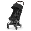 Cybex Coya - легка прогулянкова коляска для подорожей, ультракомпактний візок преміум (ручна поклажа), хромована рама • Sepia Black