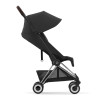 Cybex Coya - легка прогулянкова коляска для подорожей, ультракомпактний візок преміум (ручна поклажа), хромована рама • Sepia Black