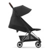 Cybex Coya - легка прогулянкова коляска для подорожей, ультракомпактний візок преміум (ручна поклажа), хромована рама • Sepia Black