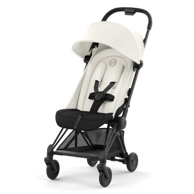 Cybex Coya - легкая прогулочная коляска для путешествий, ультракомпактная коляска премиум (ручная кладь), черная рама • Off White
