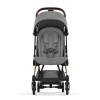 Cybex Coya - легкая прогулочная коляска для путешествий, ультракомпактная коляска премиум (ручная кладь), рама розовое золото • Mirage Grey