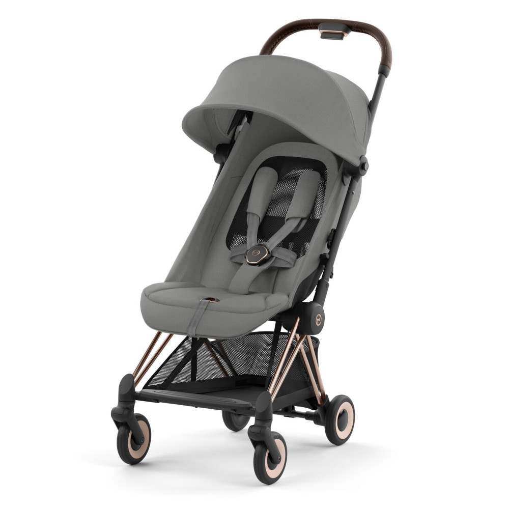 Cybex Coya - легкая прогулочная коляска для путешествий, ультракомпактная коляска премиум (ручная кладь), рама розовое золото • Mirage Grey Cybex Coya - легкая прогулочная коляска для путешествий, ультракомпактная коляска премиум (ручная кладь), рама розовое золото • Mirage Grey