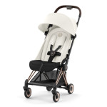Cybex Coya - легкая прогулочная коляска для путешествий, ультракомпактная коляска премиум (ручная кладь), рама розовое золото • Off White