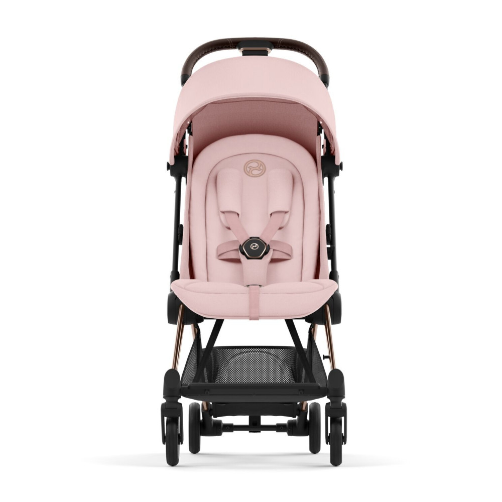 Cybex Coya - легка прогулянкова коляска для подорожей, ультракомпактний візок преміум (ручна поклажа), рама рожеве золото • Peach Pink