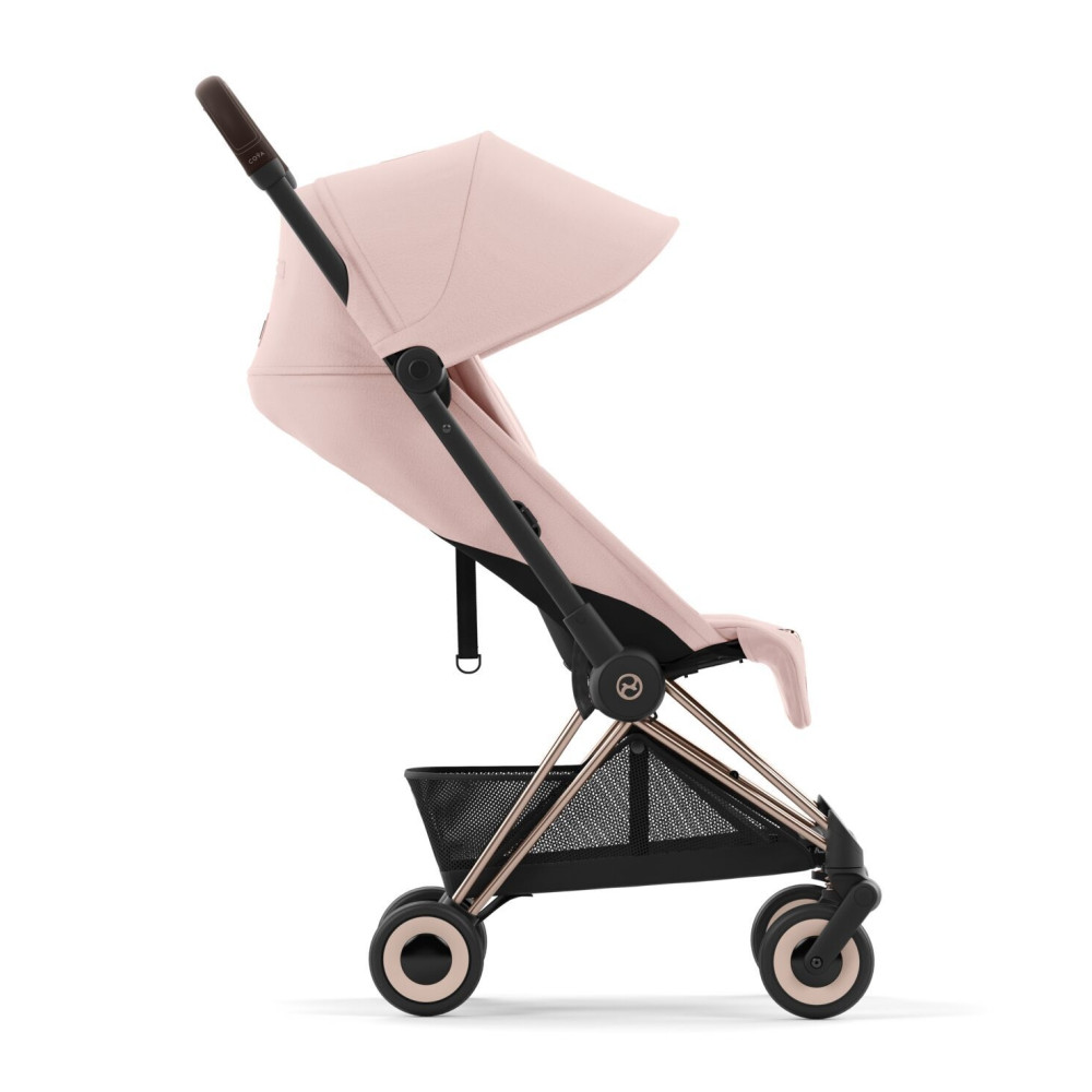 Cybex Coya - легка прогулянкова коляска для подорожей, ультракомпактний візок преміум (ручна поклажа), рама рожеве золото • Peach Pink