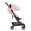 Cybex Coya - легка прогулянкова коляска для подорожей, ультракомпактний візок преміум (ручна поклажа), рама рожеве золото • Peach Pink