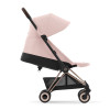 Cybex Coya - легка прогулянкова коляска для подорожей, ультракомпактний візок преміум (ручна поклажа), рама рожеве золото • Peach Pink