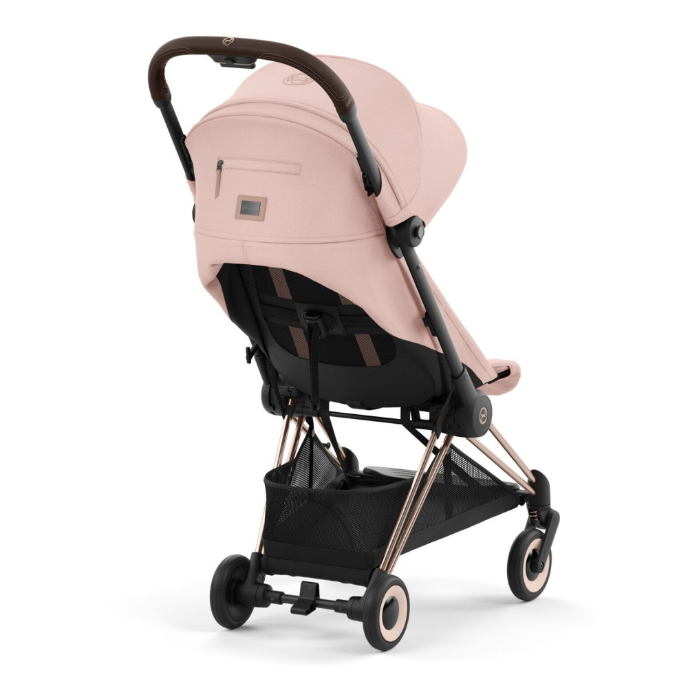 Cybex Coya - легка прогулянкова коляска для подорожей, ультракомпактний візок преміум (ручна поклажа), рама рожеве золото • Peach Pink