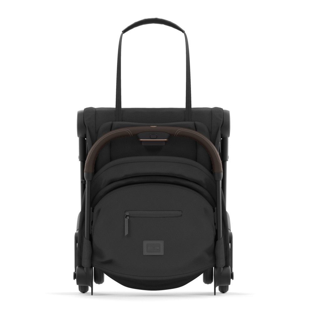 Cybex Coya - легка прогулянкова коляска для подорожей, ультракомпактний візок преміум (ручна поклажа), рама рожеве золото • Sepia Black