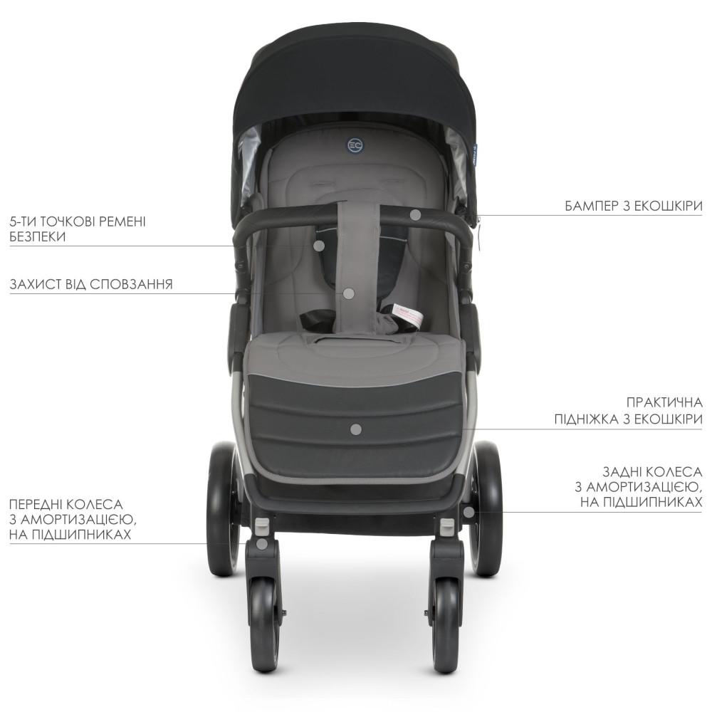 El Camino Dynamic Pro ME 1053N - прогулочная коляска для бездорожья, всесезонная • Onyx