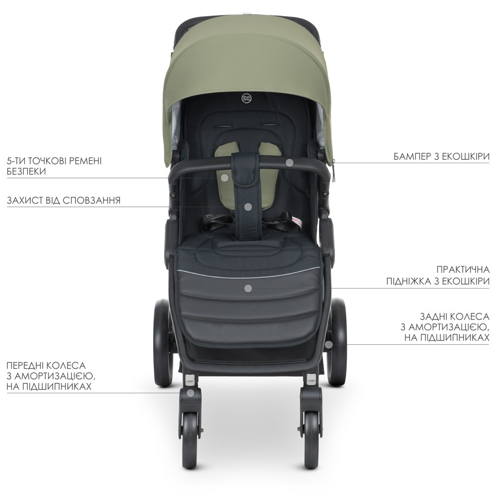 El Camino Dynamic Pro ME 1053N - прогулочная коляска для бездорожья, всесезонная • Khaki