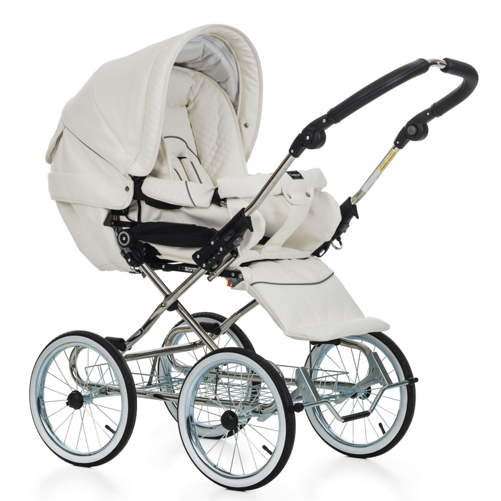 Класична коляска Emmaljunga Mondial De Luxe Leatherette White