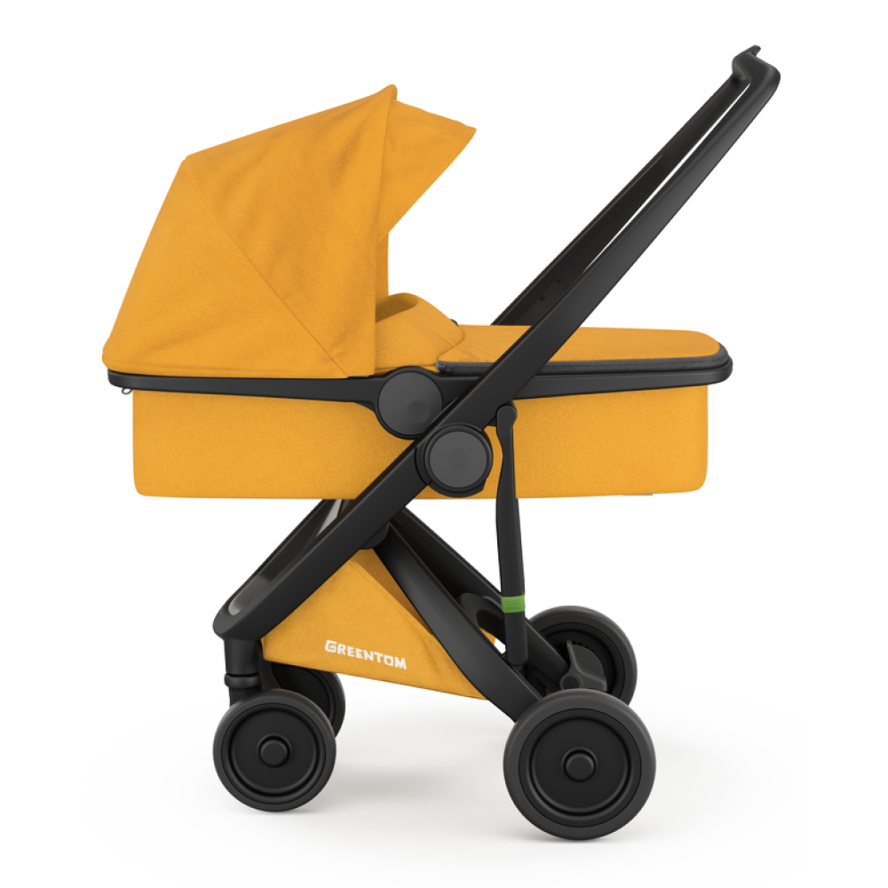 Коляска 2 в 1 Greentom Carrycot Limited Edition на чорній рамі Honey (Грінтом Керікот)