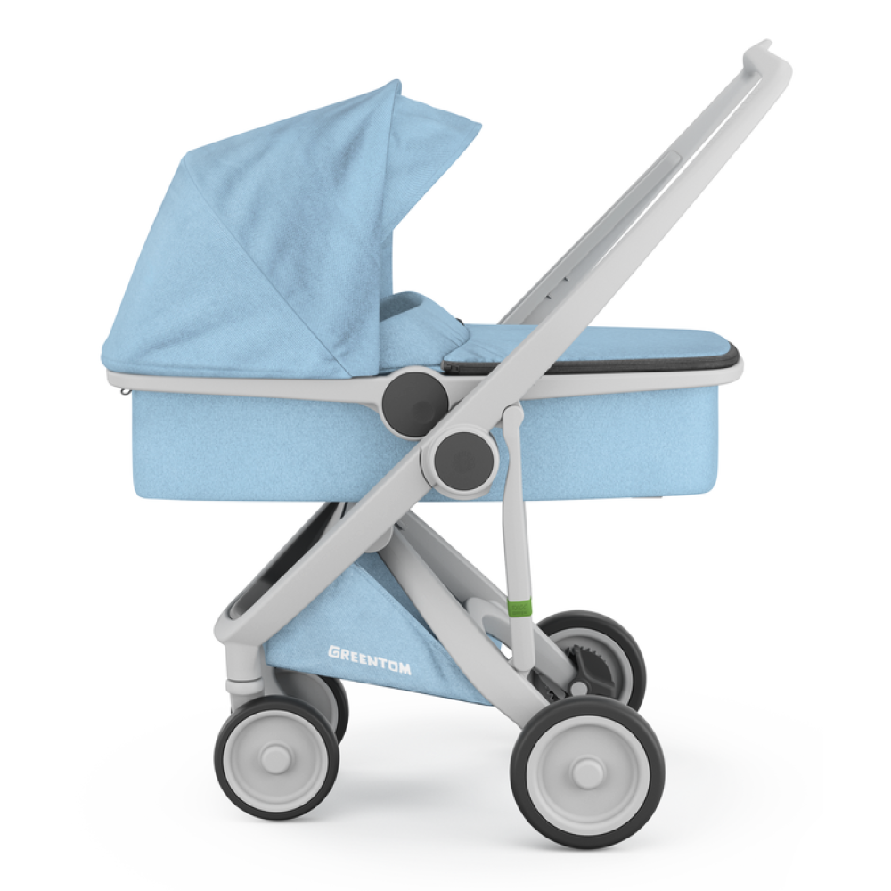Коляска 2 в 1 Greentom Carrycot Limited Edition на сірій рамі Sky (Грінтом Керікот)