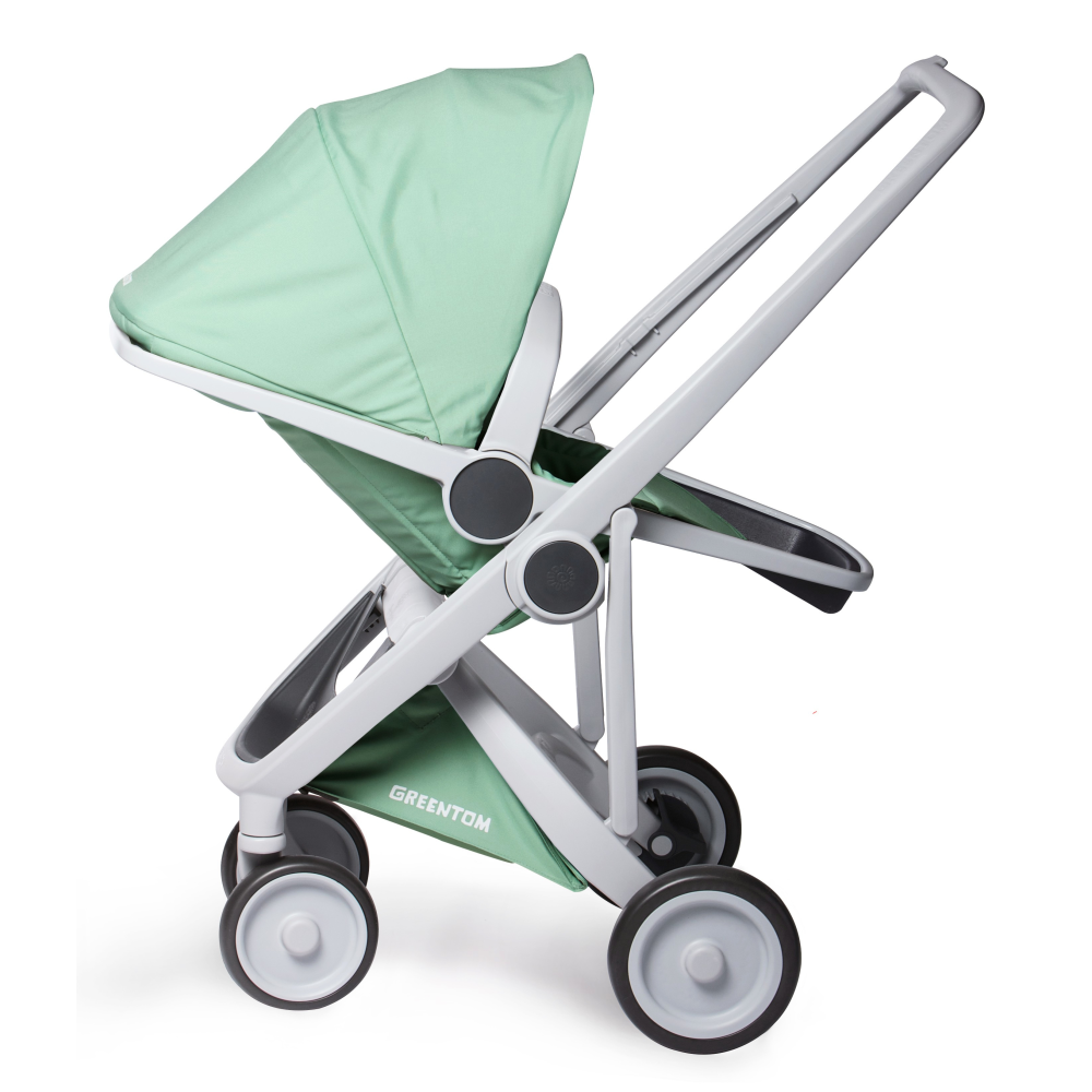 Коляска-книжка Greentom Upp Reversible на сірій рамі Mint (Грінтом Апп)