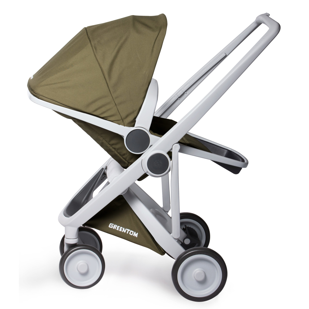 Коляска-книжка Greentom Upp Reversible на сірій рамі Olive (Грінтом Апп)
