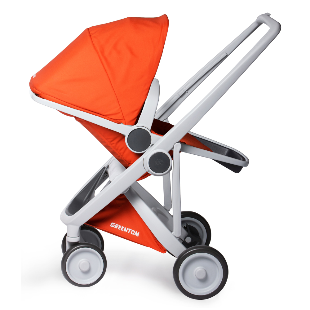 Коляска-книжка Greentom Upp Reversible на сірій рамі Orange (Грінтом Апп)