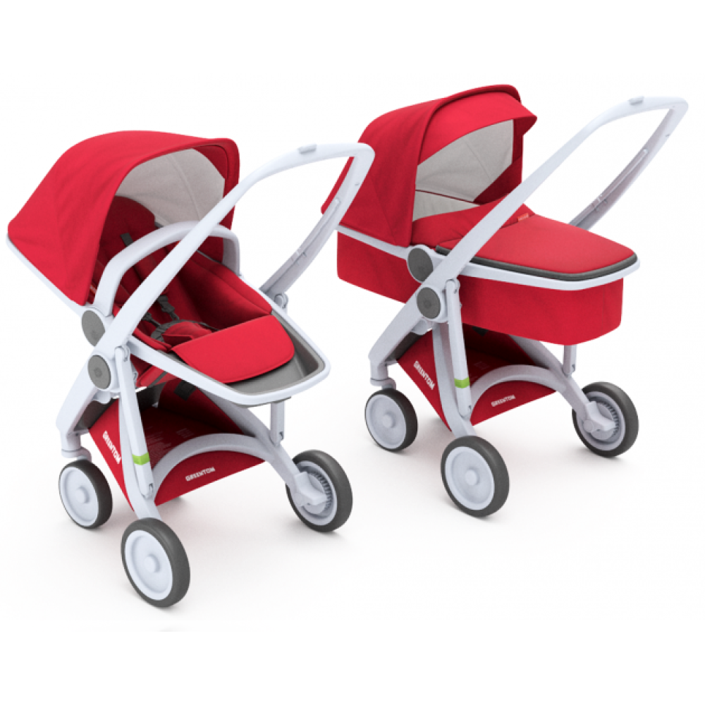Коляска 2 в 1 Greentom Upp на сірій рамі Red (Грінтом Апп)