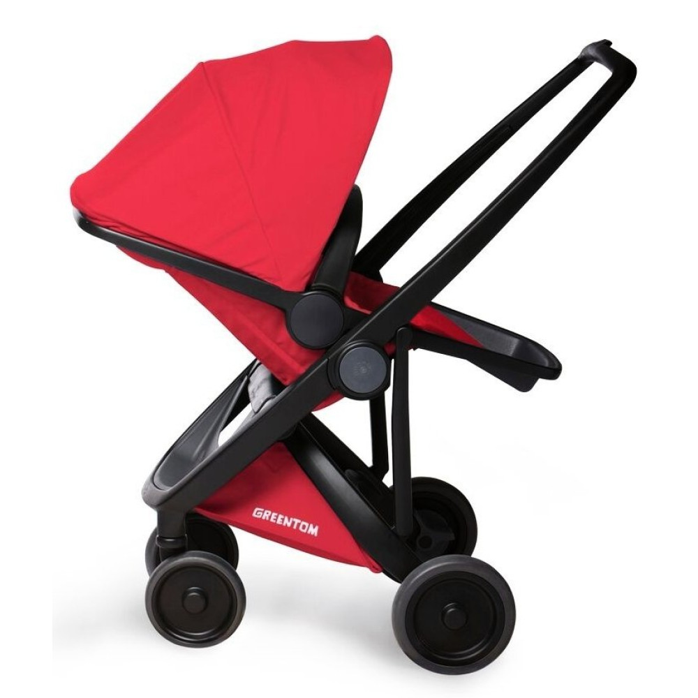 Коляска-книжка Greentom Upp Reversible на чорній рамі Red (Грінтом Апп)