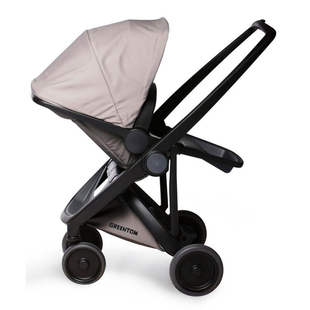 Коляска-книжка Greentom Upp Reversible на чорній рамі Sand (Грінтом Апп)