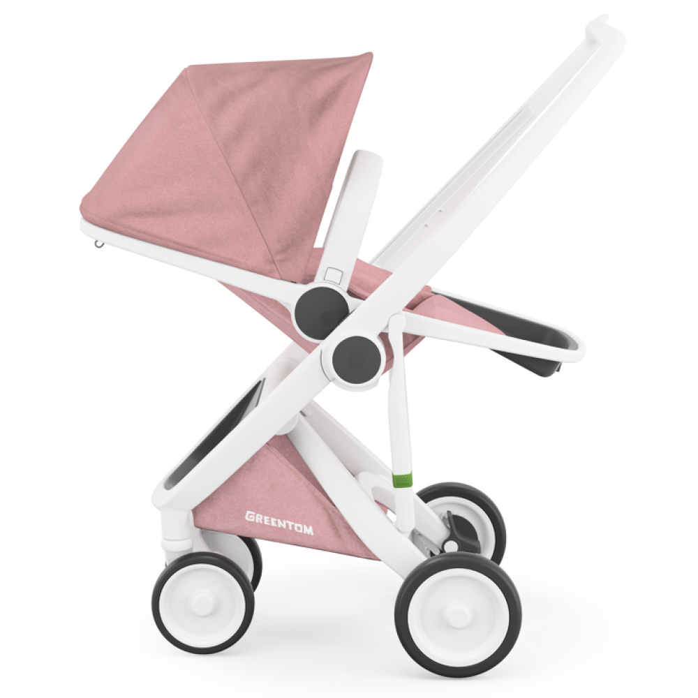 Коляска-книжка Greentom Upp Reversible Limited Edition на белой раме Roze (Гринтом Апп)