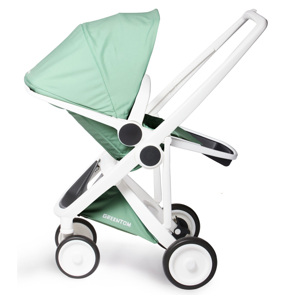 Коляска-книжка Greentom Upp Reversible на білій рамі Mint (Грінтом Апп)