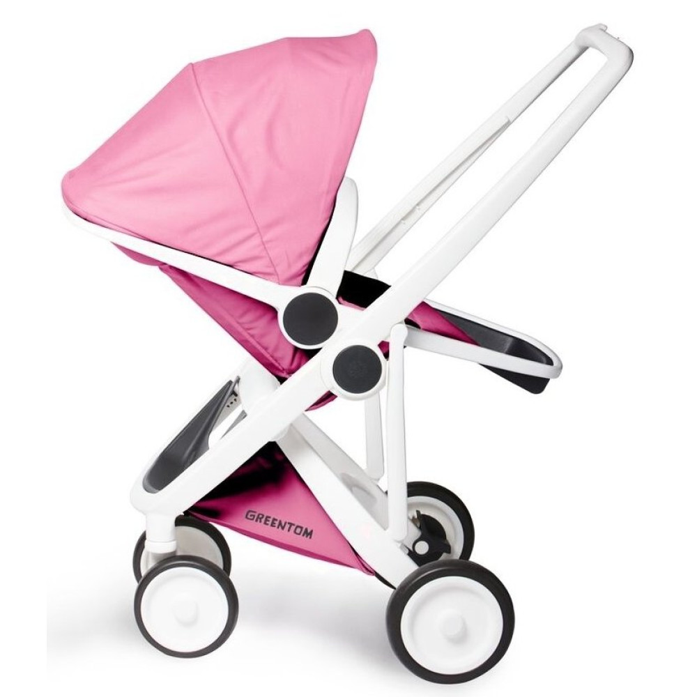 Коляска-книжка Greentom Upp Reversible на білій рамі Pink (Грінтом Апп)
