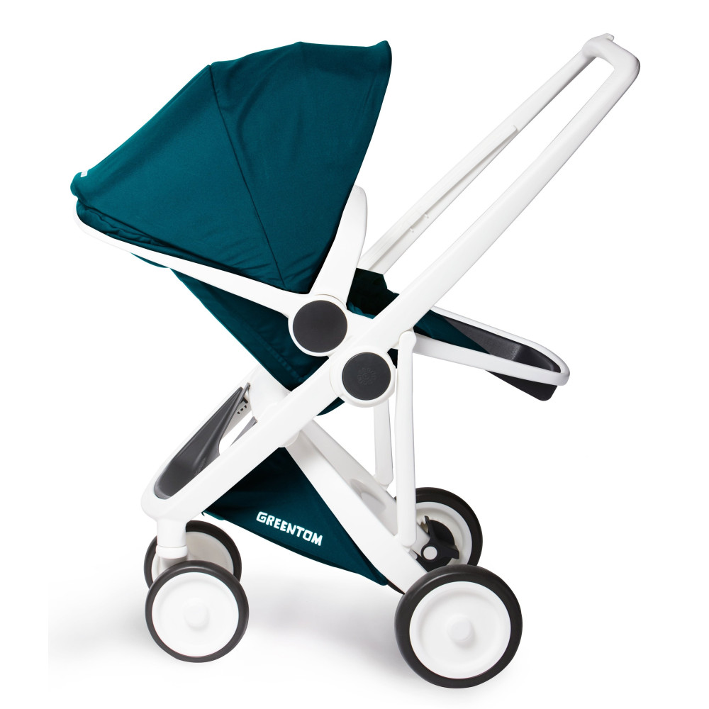 Коляска-книжка Greentom Upp Reversible на білій рамі Teal (Грінтом Апп)