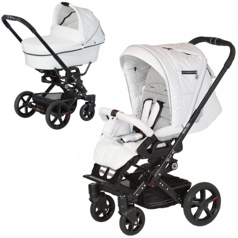 Коляска 2 в 1 Hartan Vip GT Белая Эко-кожа (Хартан Вип ГТ)