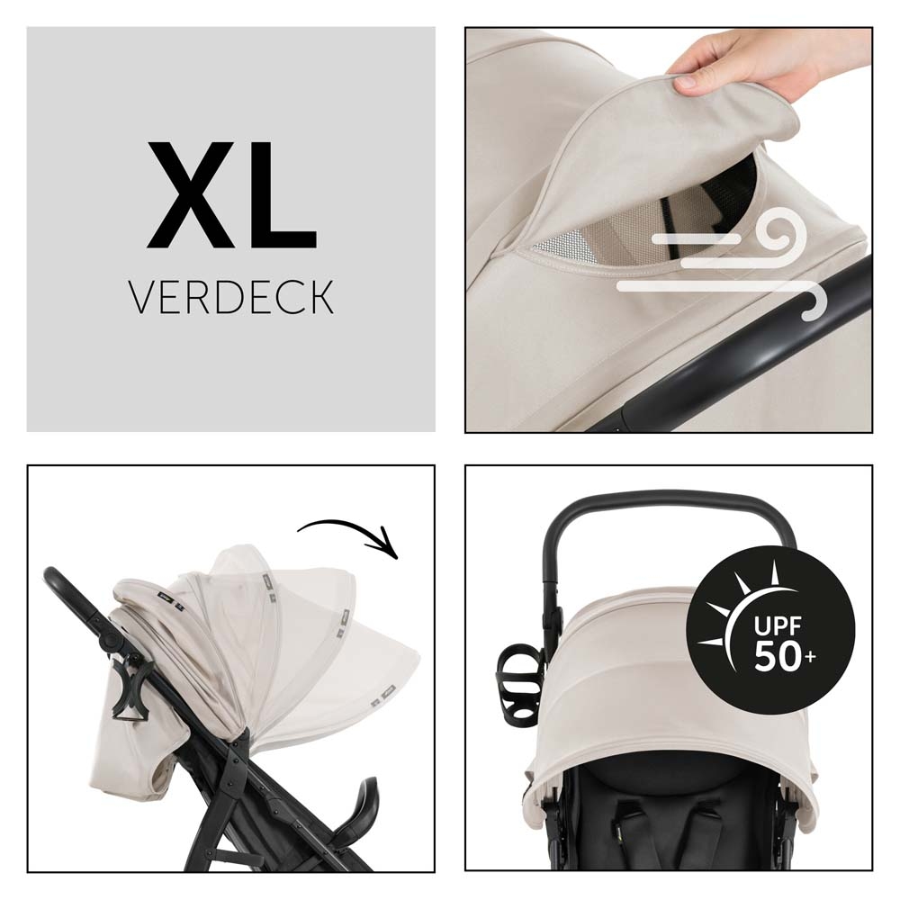 Hauck Rapid 4D - прогулочная коляска для бездорожья, большой капюшон, компактное складывание • Classic Beige