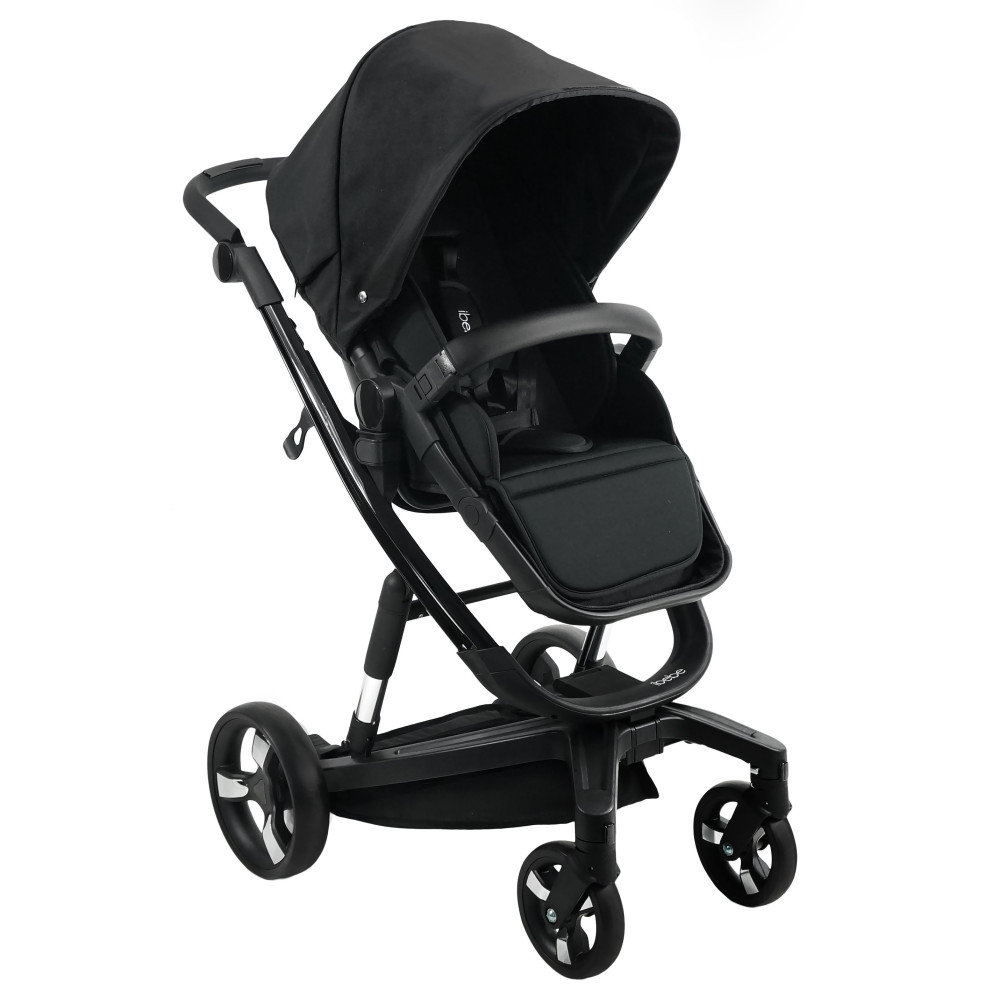 iBebe i-Stop - коляска 2 в 1, електричні гальма,  м\'яка амортизація, реверсивний прогулянковий блок • IS115 Gloss Black