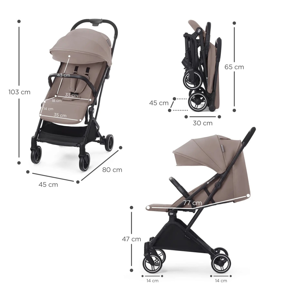 Kinderkraft Indy 2 - легка прогулянкова коляска для подорожей • Calm Beige (KSINDY00BEG0000) Kinderkraft Indy 2 - легка прогулянкова коляска для подорожей • Calm Beige (KSINDY00BEG0000)