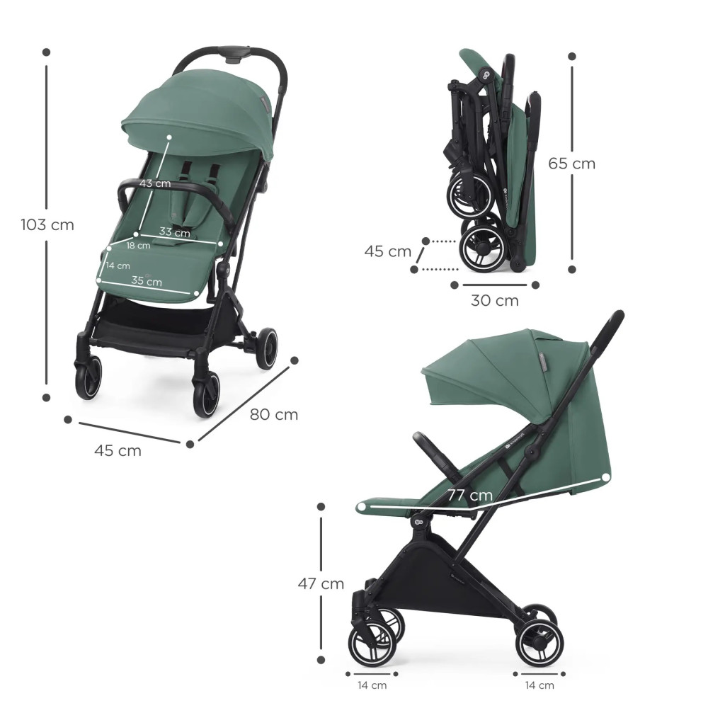 Kinderkraft Indy 2 - легка прогулянкова коляска для подорожей • Sea Green (KSINDY00GRE0000) Kinderkraft Indy 2 - легка прогулянкова коляска для подорожей • Sea Green (KSINDY00GRE0000)