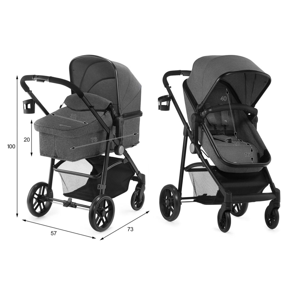 Коляска 3 в 1 Kinderkraft Juli Gray
