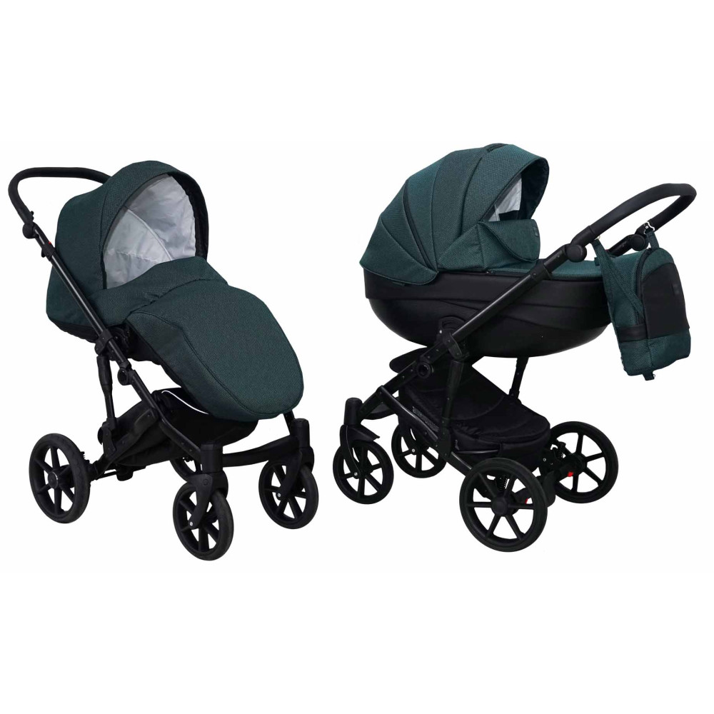 Коляска 2 в 1 Mikrus Viva Sport 1 зелена тканина