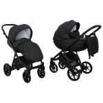 Коляска 2 в 1 Mikrus Viva 14 черная кожа