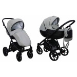 Коляска 2 в 1 Mikrus Viva 12 серая кожа