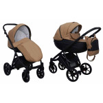 Коляска 2 в 1 Mikrus Viva 11 бежевая кожа