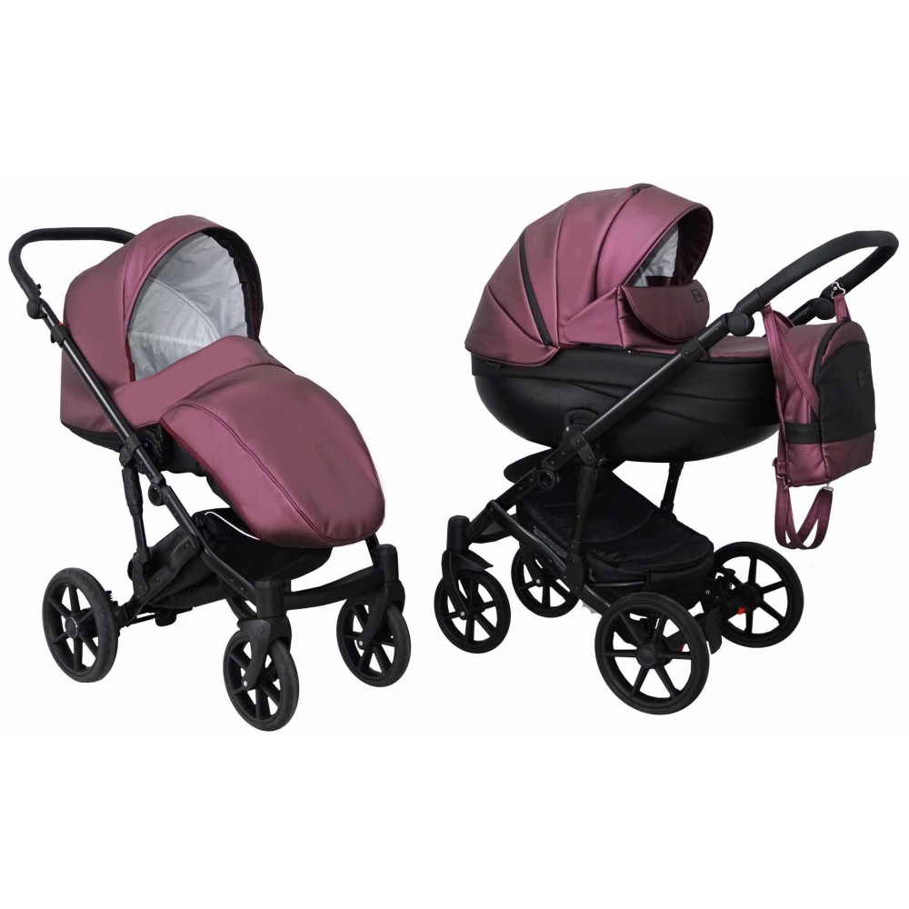 Коляска 2 в 1 Mikrus Viva Sport 13 баклажан шкіра