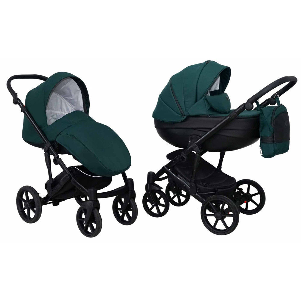 Коляска 2 в 1 Mikrus Viva Sport 8 зеленая ткань