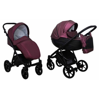 Коляска 2 в 1 Mikrus Viva 13 баклажан кожа 