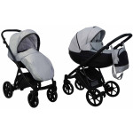 Коляска 2 в 1 Mikrus Viva 07 серая ткань