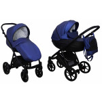 Коляска 2 в 1 Mikrus Viva 09 синяя кожа